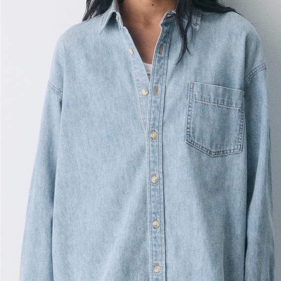 Denim Forum Tops - Denim Forum The 80s Comfy Denim Shirt